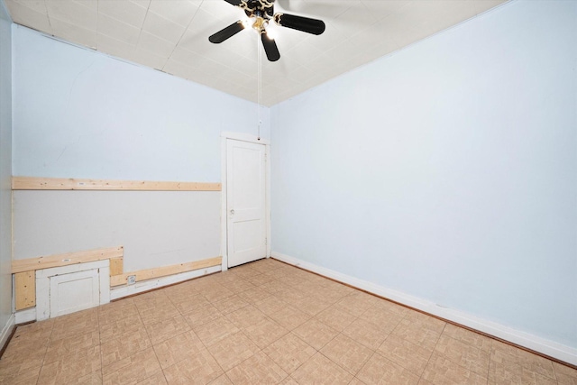 3523 W 60th Pl, Chicago, IL 60629 - empty room featuring tile patterned floors, ceiling fan, and baseboards
