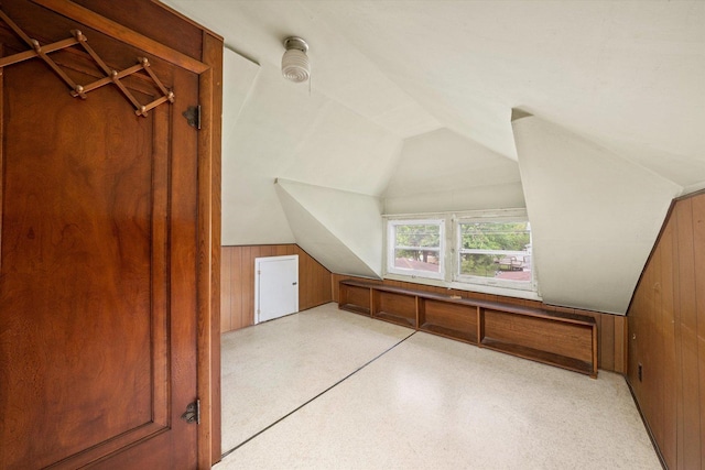3523 W 60th Pl, Chicago, IL 60629 - bonus room featuring wood walls and lofted ceiling