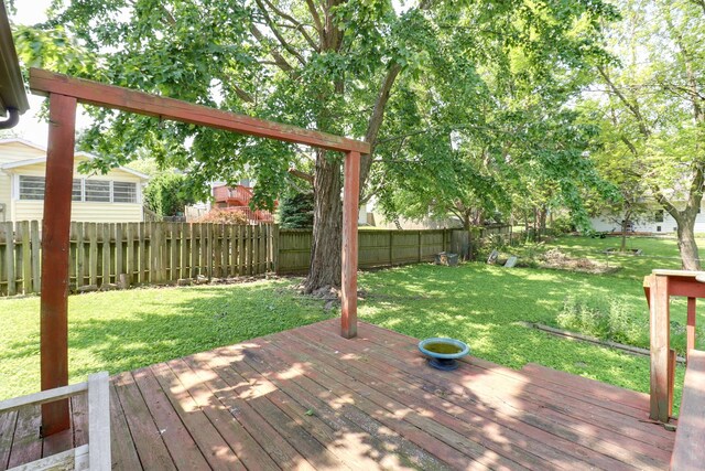 301 Columbia Dr, Normal, IL 61761 - wooden deck with a fenced backyard