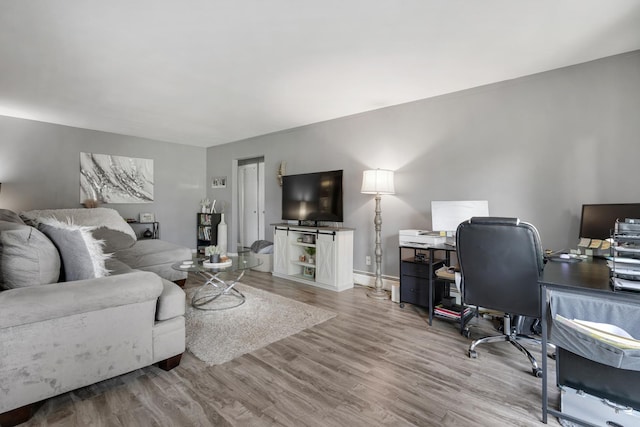 2642 N Windsor Dr Unit 102, Arlington Heights, IL 60004 - living room with light wood-style floors, a desk, and baseboards