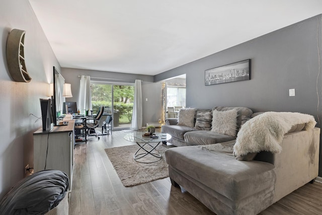 2642 N Windsor Dr Unit 102, Arlington Heights, IL 60004 - living room with an office area and wood finished floors