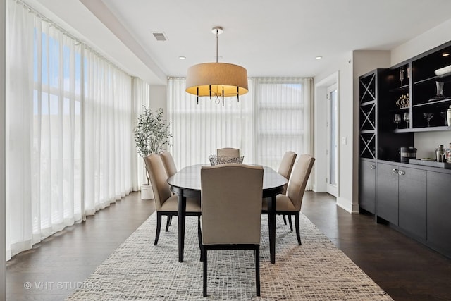 1307 W Wrightwood Ave Unit 201, Chicago, IL 60614 - dining space with dark wood-style floors and recessed lighting