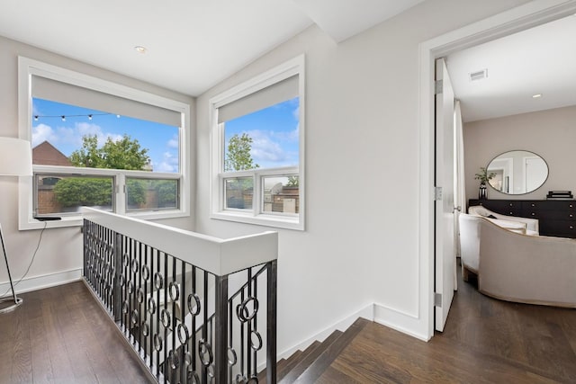 1307 W Wrightwood Ave Unit 201, Chicago, IL 60614 - hallway with wood finished floors and an upstairs landing