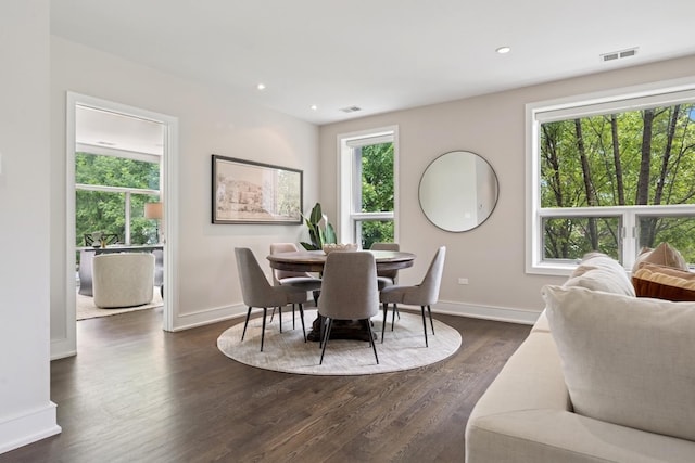 1307 W Wrightwood Ave Unit 201, Chicago, IL 60614 - dining area featuring dark wood-type flooring, healthy amount of natural light, and recessed lighting