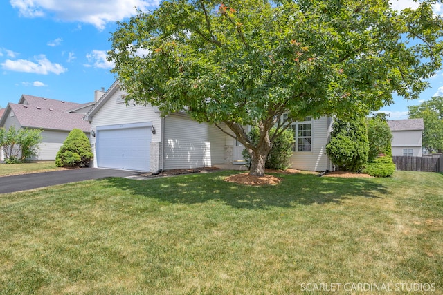 664 Birchwood Dr, Bolingbrook, IL 60490 - obstructed view of property featuring asphalt driveway, brick siding, and a garage