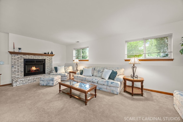 664 Birchwood Dr, Bolingbrook, IL 60490 - living room featuring carpet floors and a fireplace