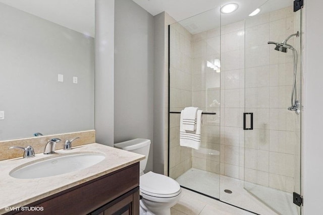 1235 S Prairie Ave Unit 3605, Chicago, IL 60605 - full bathroom with toilet, a shower stall, and vanity