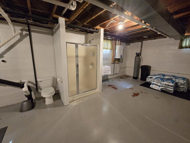 210 S Ridge St, Shannon, IL 61078 - unfinished basement featuring gas water heater and a water softener