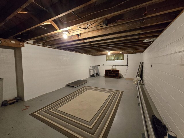 210 S Ridge St, Shannon, IL 61078 - finished below grade area featuring concrete block wall