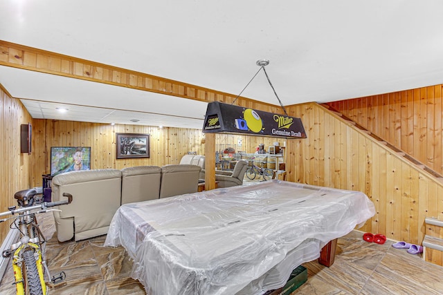 32638 S Lia Ln, Beecher, IL 60401 - game room featuring wood walls and pool table