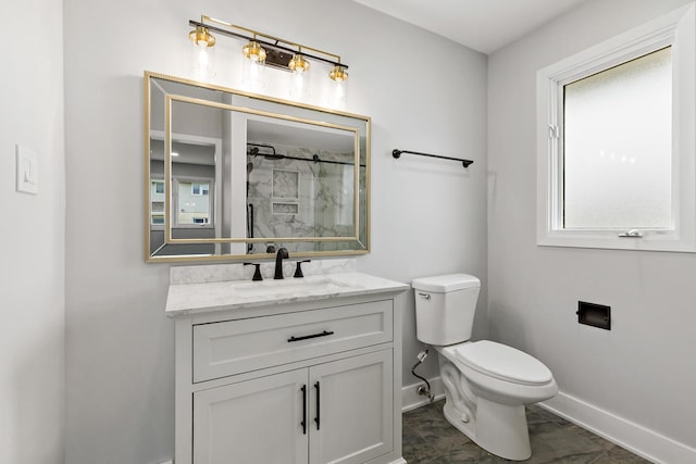 7729 W 157th Pl, Orland Park, IL 60462 - full bathroom with baseboards, healthy amount of natural light, toilet, and vanity