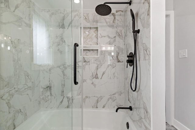 7729 W 157th Pl, Orland Park, IL 60462 - full bathroom with combined bath / shower with glass door and baseboards
