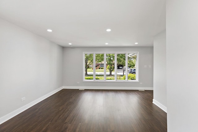 7729 W 157th Pl, Orland Park, IL 60462 - spare room with baseboards, recessed lighting, and dark wood-style flooring