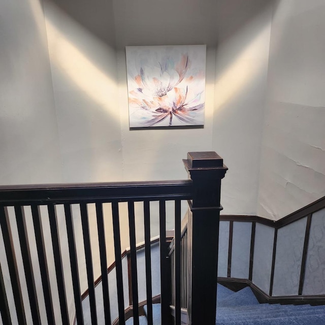 7601 S Morgan St, Chicago, IL 60620 - staircase featuring carpet floors