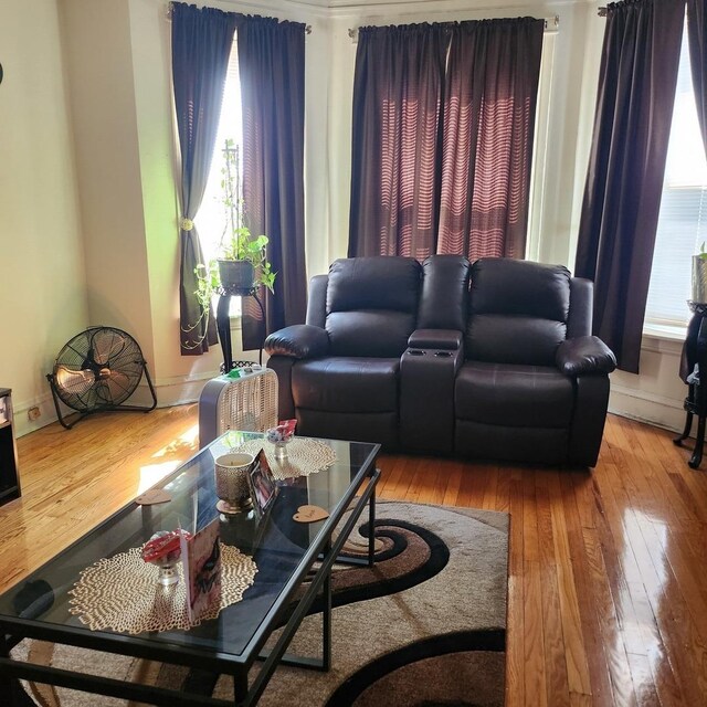 7601 S Morgan St, Chicago, IL 60620 - living room featuring wood-type flooring and baseboards