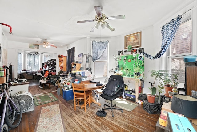 1518 N Kedzie Ave, Chicago, IL 60651 - office space with ceiling fan and wood finished floors