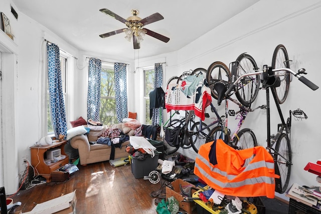 1518 N Kedzie Ave, Chicago, IL 60651 - interior space featuring ceiling fan and hardwood / wood-style flooring