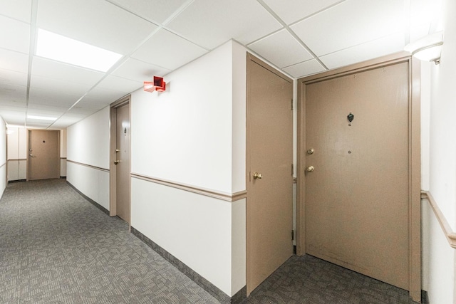 7234 W N Ave Unit 1608, Elmwood Park, IL 60707 - corridor featuring a paneled ceiling and carpet