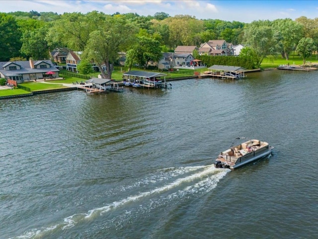 1599 Lowe Dr, Algonquin, IL 60102 - water view featuring a boat dock and nearby suburban area