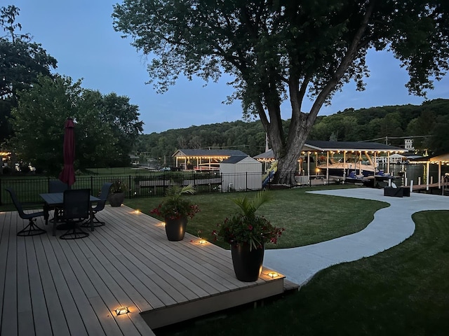 1599 Lowe Dr, Algonquin, IL 60102 - wooden terrace with a forest view