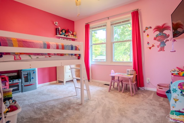 545 Delaware Dr, Lake In The Hills, IL 60156 - carpeted bedroom featuring freestanding refrigerator and baseboards
