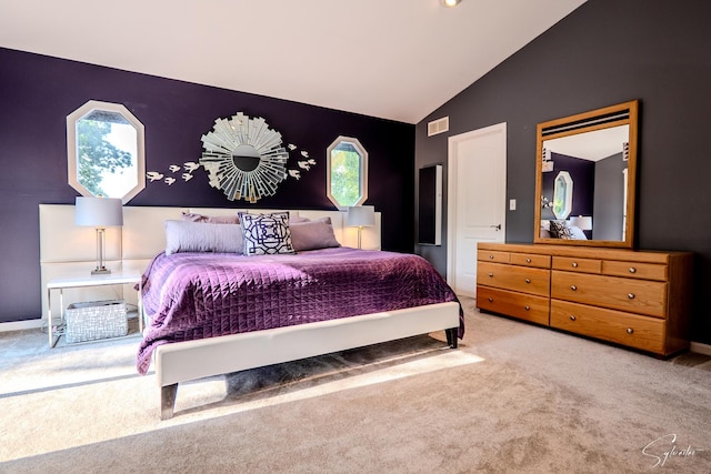 545 Delaware Dr, Lake In The Hills, IL 60156 - bedroom featuring carpet flooring, multiple windows, and lofted ceiling