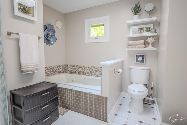 545 Delaware Dr, Lake In The Hills, IL 60156 - full bath with a whirlpool tub and tile patterned flooring