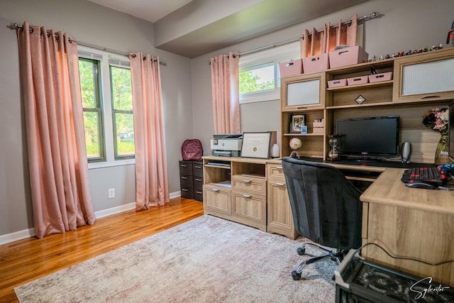 545 Delaware Dr, Lake In The Hills, IL 60156 - office area with light wood-style flooring and baseboards