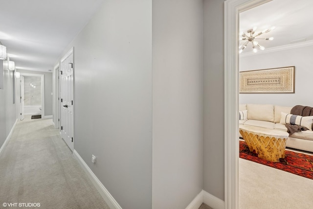 2319 W Shakespeare St, Chicago, IL 60647 - hall featuring light carpet and baseboards