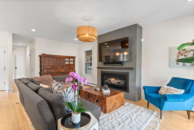 2530 W Morse Ave, Chicago, IL 60645 - living area featuring wood finished floors, a fireplace, and recessed lighting