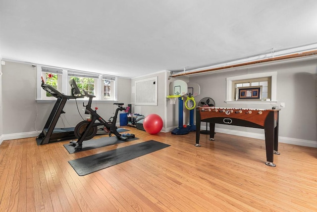 2530 W Morse Ave, Chicago, IL 60645 - workout area with hardwood / wood-style floors and baseboards