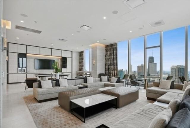363 E Wacker Dr Unit 1602, Chicago, IL 60601 - living room with floor to ceiling windows