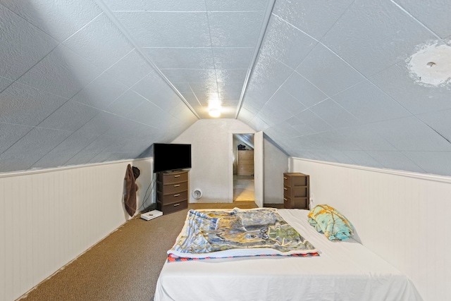 1207 Oakland Ave, Joliet, IL 60435 - carpeted bedroom featuring vaulted ceiling and wooden walls
