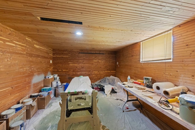 1207 Oakland Ave, Joliet, IL 60435 - miscellaneous room featuring wooden ceiling, wood walls, and wood finished floors