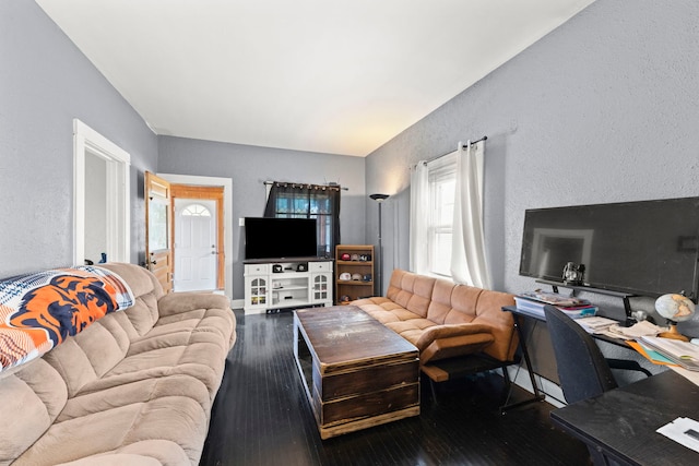 1207 Oakland Ave, Joliet, IL 60435 - living area with a textured wall and hardwood / wood-style flooring