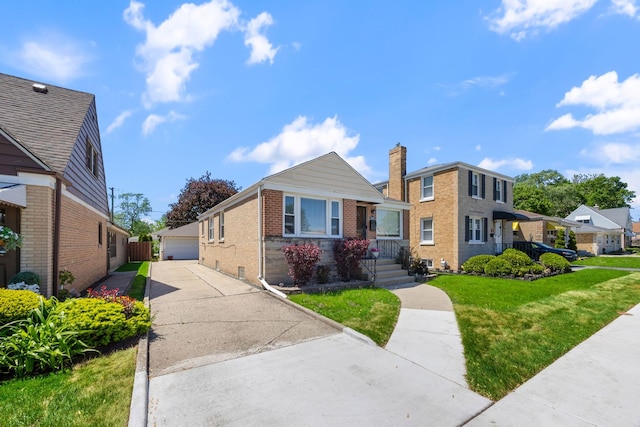 1546 N Lee Blvd, Berkeley, IL 60163 - bungalow-style house featuring brick siding, a garage, a front lawn, and an outdoor structure