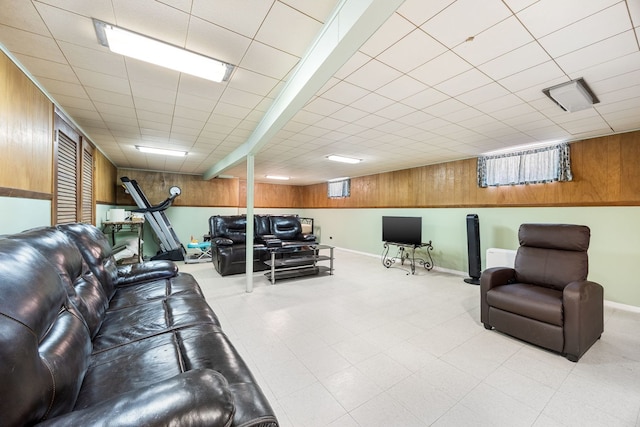 1546 N Lee Blvd, Berkeley, IL 60163 - living room with wood walls and baseboards