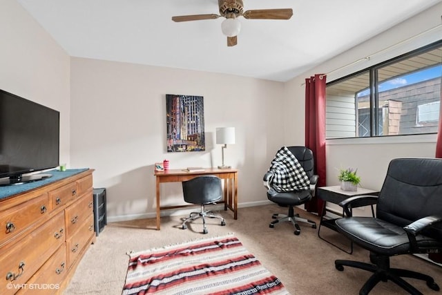 14747 Kenton Ave Unit 3B, Midlothian, IL 60445 - office featuring carpet floors, ceiling fan, and baseboards