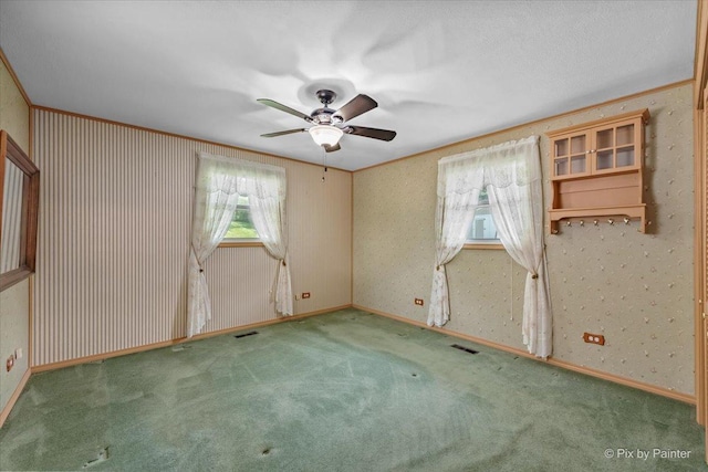 1434 Somerset Ln, Schaumburg, IL 60193 - empty room with a ceiling fan and carpet flooring