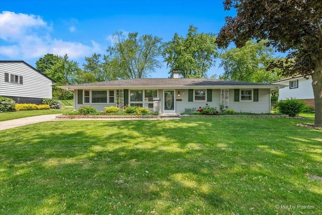 1434 Somerset Ln, Schaumburg, IL 60193 - single story home featuring a chimney and a front yard