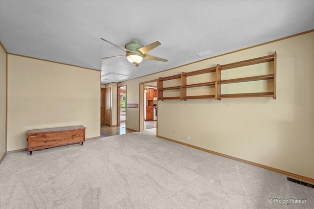 1434 Somerset Ln, Schaumburg, IL 60193 - spare room with ceiling fan, light carpet, and baseboards