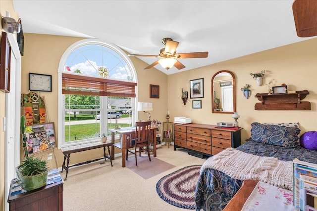206 Wilsey Ln, Sidney, IL 61877 - bedroom with light carpet and lofted ceiling