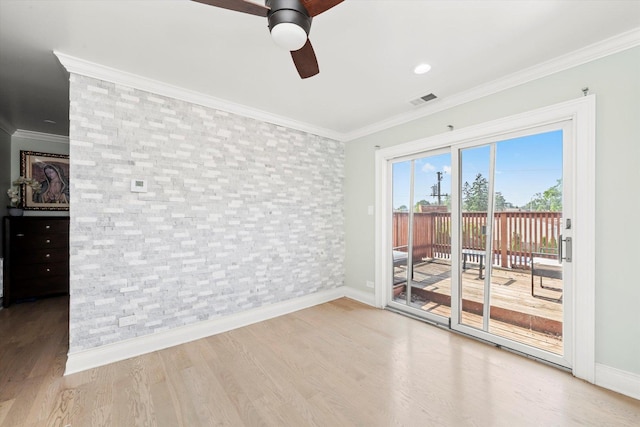 6315 W 83rd Pl, Burbank, IL 60459 - spare room featuring ceiling fan, wood finished floors, and crown molding