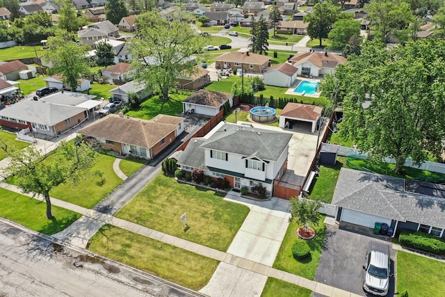 6315 W 83rd Pl, Burbank, IL 60459 - aerial view of residential area with a pool