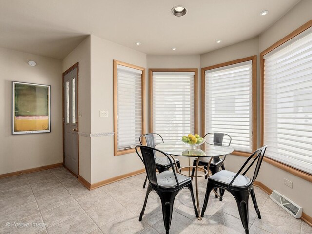 941 Meadowcrest Rd, La Grange Park, IL 60526 - dining room featuring baseboards, recessed lighting, and light tile patterned floors
