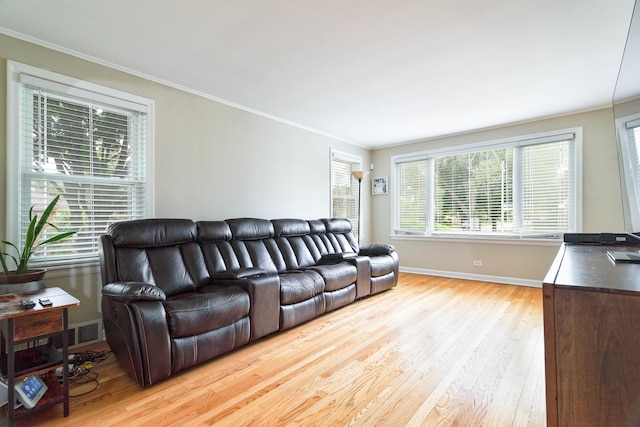 1946 N 75th Ct, Elmwood Park, IL 60707 - living area featuring light wood finished floors, ornamental molding, and baseboards