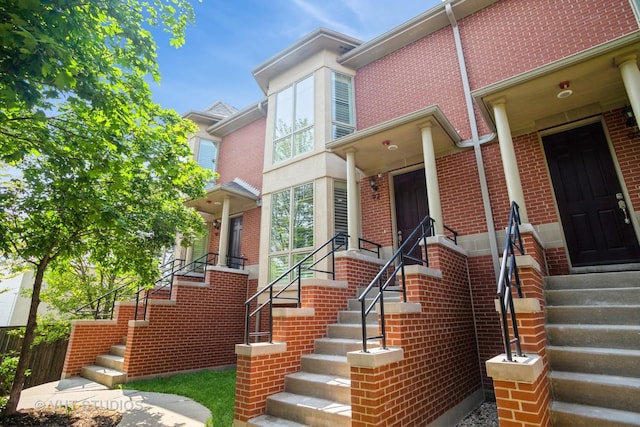 92 Legacy Ln, Wheeling, IL 60090 - view of front facade with brick siding, entry steps, and stairs