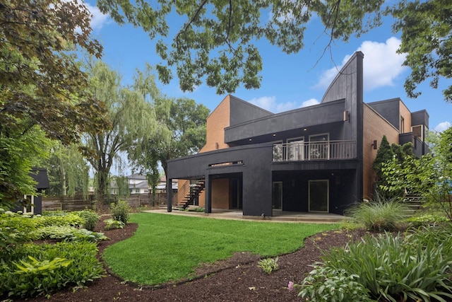 16W307 95th Pl, Burr Ridge, IL 60527 - back of house with stairway, a patio, and a wooden deck