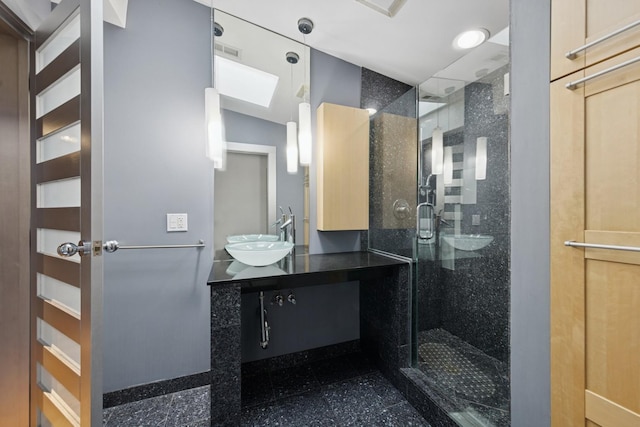 16W307 95th Pl, Burr Ridge, IL 60527 - bathroom featuring a stall shower and granite floors