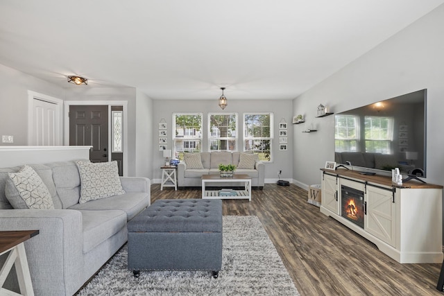 15910 W Ridge St, Lockport, IL 60441 - living room with dark wood-type flooring and baseboards